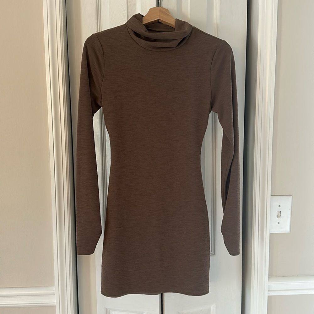 Backless turtle neck dress